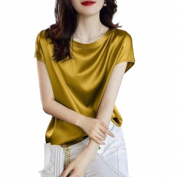 women's t-shirt women's t-shirt satin solid chiffon women t-shirts summer 2022 o-neck short-sleeved slim elegant office lady pulls, White
women's t-shirt women's t-shirt satin solid chiffon women t-shirts summer 2022 o-neck short-sleeved slim elegant office lady pulls, White