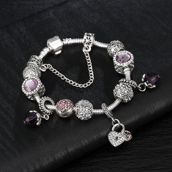 whole- charm bracelet 925 silver pandora bracelets for women royal crown bracelet purple crystal beads diy jewelry with custom logo279s, Black
whole- charm bracelet 925 silver pandora bracelets for women royal crown bracelet purple crystal beads diy jewelry with custom logo279s, Black