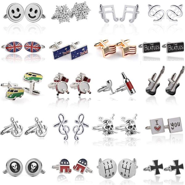 fashion man cufflink designer jewelry funny cuff links alloy skull anchor snowflake elephant innovative silver black gold cufflinks shi276t
fashion man cufflink designer jewelry funny cuff links alloy skull anchor snowflake elephant innovative silver black gold cufflinks shi276t