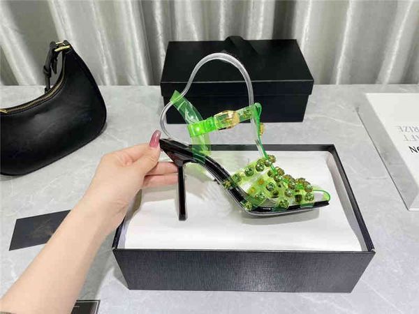 sandals spring and summer show square head film drill button sandals high heels fish mouth fluorescent fashion, Black
sandals spring and summer show square head film drill button sandals high heels fish mouth fluorescent fashion, Black