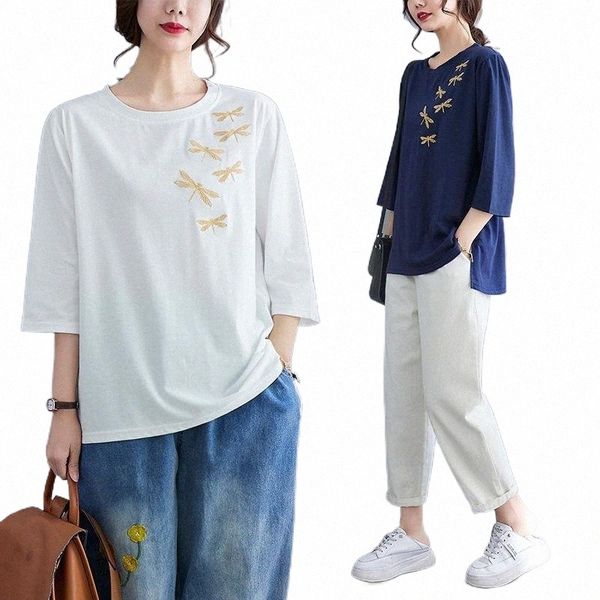 women's t-shirt women's t-shirt women plus size t shirt 2022 summer cotton embroidered 3/4 sleeve loose casual o neck pullover te, White
women's t-shirt women's t-shirt women plus size t shirt 2022 summer cotton embroidered 3/4 sleeve loose casual o neck pullover te, White