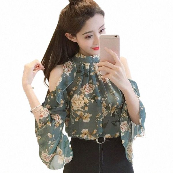 women's blouses & shirts fashion floral print chiffon blouse women cold shoulder casual female women's blouses & shirts n4o4#, White
women's blouses & shirts fashion floral print chiffon blouse women cold shoulder casual female women's blouses & shirts n4o4#, White
