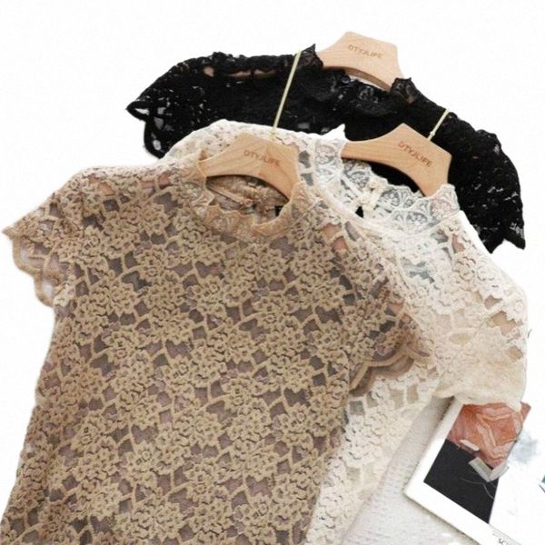 women's blouses & shirts autumn women thin black lace crop turtleneck short sleeve slim crochet patchwork tee plus size clothing women, White
women's blouses & shirts autumn women thin black lace crop turtleneck short sleeve slim crochet patchwork tee plus size clothing women, White