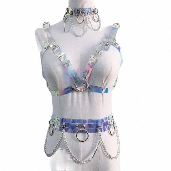 women's tracksuits handmade laser waist belt goth metal chain crop punk holographic pvc choker bra harness outfits matching sets women&, Gray
women's tracksuits handmade laser waist belt goth metal chain crop punk holographic pvc choker bra harness outfits matching sets women&, Gray