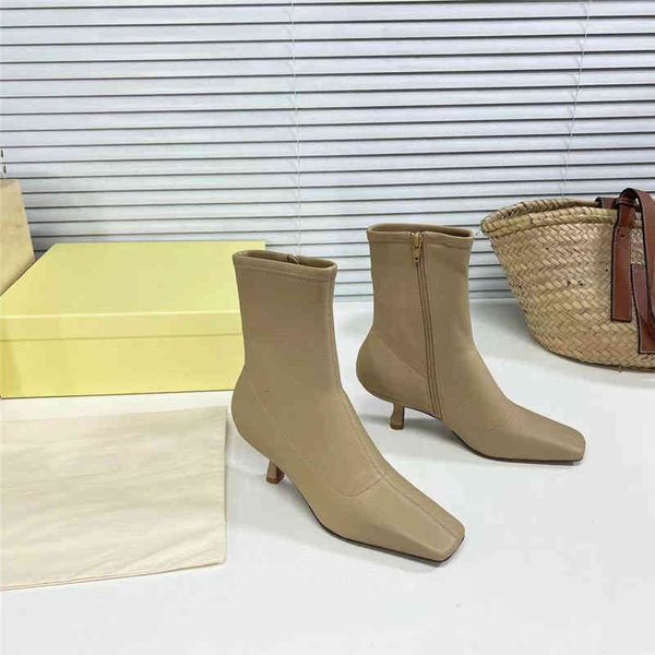 boots autumn and winter classic small square head high heel zipper elastic short boots elegant romantic bare quality, Black
boots autumn and winter classic small square head high heel zipper elastic short boots elegant romantic bare quality, Black