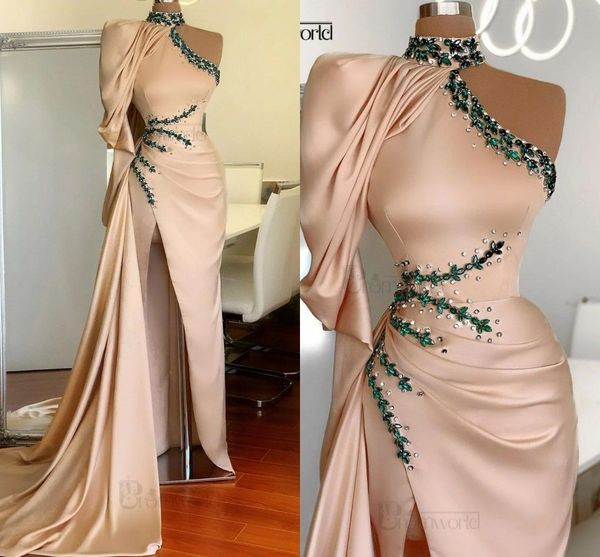 designer mermaid evening dresses crystals beaded satin sweep train one shoulder long sleeves high neck prom gown formal wear 2023 custom mad, Black;red
designer mermaid evening dresses crystals beaded satin sweep train one shoulder long sleeves high neck prom gown formal wear 2023 custom mad, Black;red