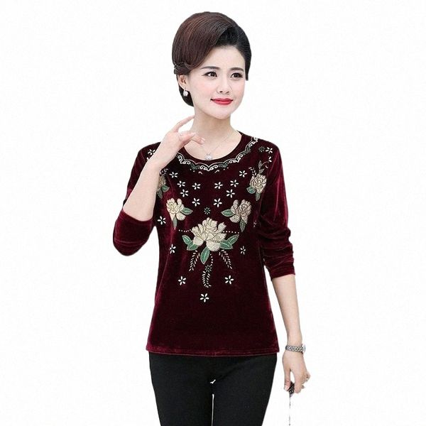 women's t-shirt women's t-shirt velvet t-shirts middle age mother long sleeves spring fall women bottoming shirt grandma clothing, White 
women's t-shirt women's t-shirt velvet t-shirts middle age mother long sleeves spring fall women bottoming shirt grandma clothing, White