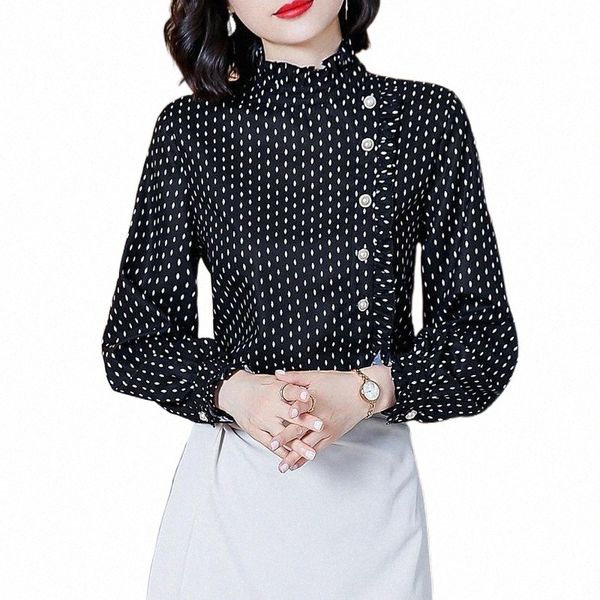 women's blouses & shirts elegant blouse women polka dot blusas mujer de moda 2021 ruffles back button closue femme long sleeves women&#, White
women's blouses & shirts elegant blouse women polka dot blusas mujer de moda 2021 ruffles back button closue femme long sleeves women&#, White