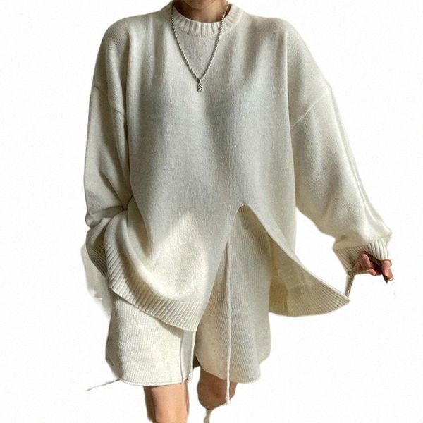 women's tracksuits women's tracksuits split sweater knit shorts suits women solid color round neck pullover knitted drawstring lo, Gray
women's tracksuits women's tracksuits split sweater knit shorts suits women solid color round neck pullover knitted drawstring lo, Gray