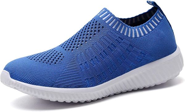 blue women's athletic walking shoes casual mesh-comfortable work sneakers