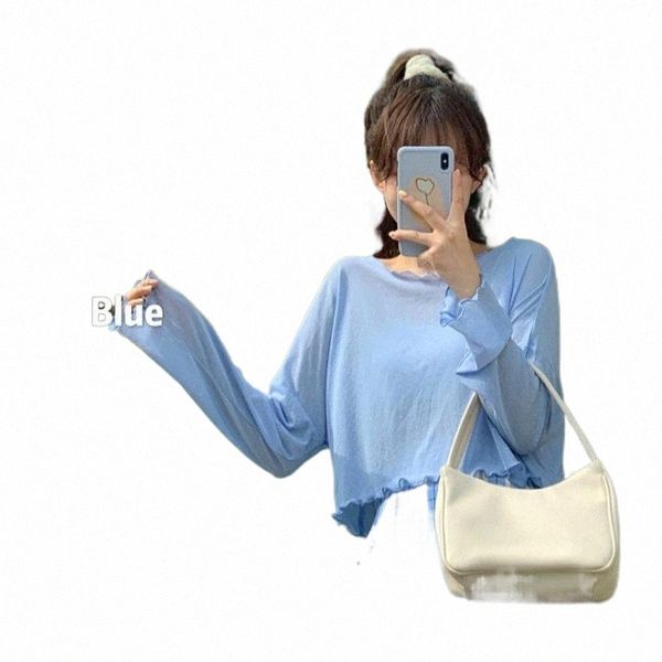 women's t-shirt women's t-shirt long sleeve t-shirts women summer sun-proof thin solid crop-loose ins trendy 5-color womens girls, White
women's t-shirt women's t-shirt long sleeve t-shirts women summer sun-proof thin solid crop-loose ins trendy 5-color womens girls, White