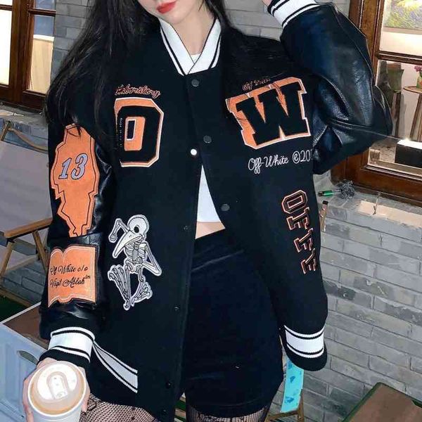 jackets 22fw new fashion casual loose and slim versatile male female lovers' same jacket stitched embroidered baseball jacket, Black;brown
jackets 22fw new fashion casual loose and slim versatile male female lovers' same jacket stitched embroidered baseball jacket, Black;brown
