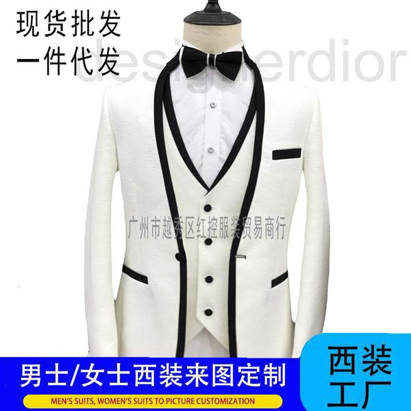 men's suits & blazers designer autumn wedding suit men's version korean white dress three piece set performance host groom's, White;black
men's suits & blazers designer autumn wedding suit men's version korean white dress three piece set performance host groom's, White;black