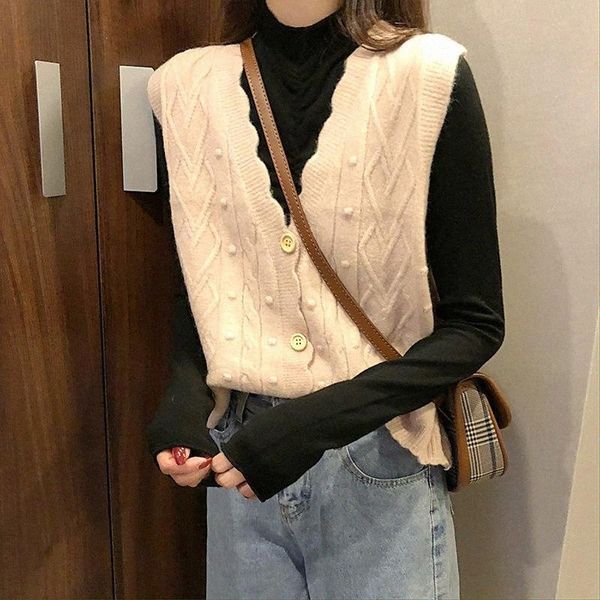 

women's knits & tees women's knits & tees 2022 spring and autumn fashion solid color sweater vest twist knit short sleeveless west, White