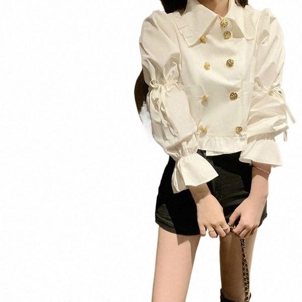 women's blouses & shirts double breasted women blouses solid flare sleeve 2021 spring korean blusas elegant white shirts bow 19607 wom
women's blouses & shirts double breasted women blouses solid flare sleeve 2021 spring korean blusas elegant white shirts bow 19607 wom