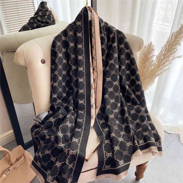 classic style 2022 new imitation cashmere autumn and scarf women's korean version thickened warm scarf versatile long shawl women, Blue;gray 
classic style 2022 new imitation cashmere autumn and scarf women's korean version thickened warm scarf versatile long shawl women, Blue;gray