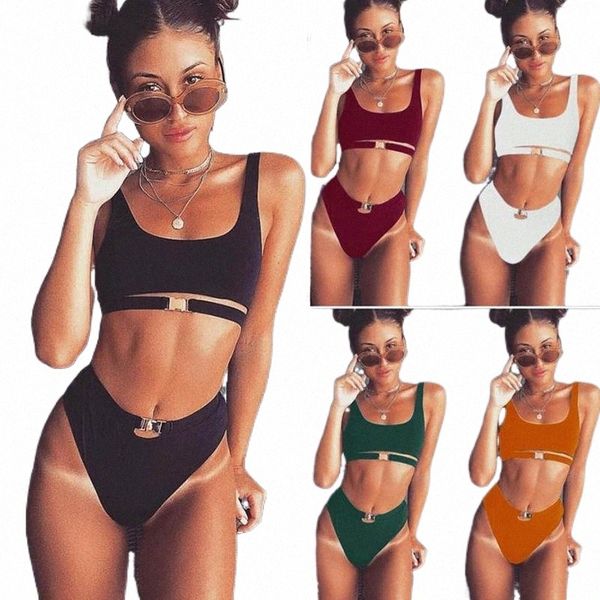 women's swimwear bikini set solid color metal buckle split swimsuit beachwear women push up female swimwear bathing suit swim wear wome, White;black
women's swimwear bikini set solid color metal buckle split swimsuit beachwear women push up female swimwear bathing suit swim wear wome, White;black