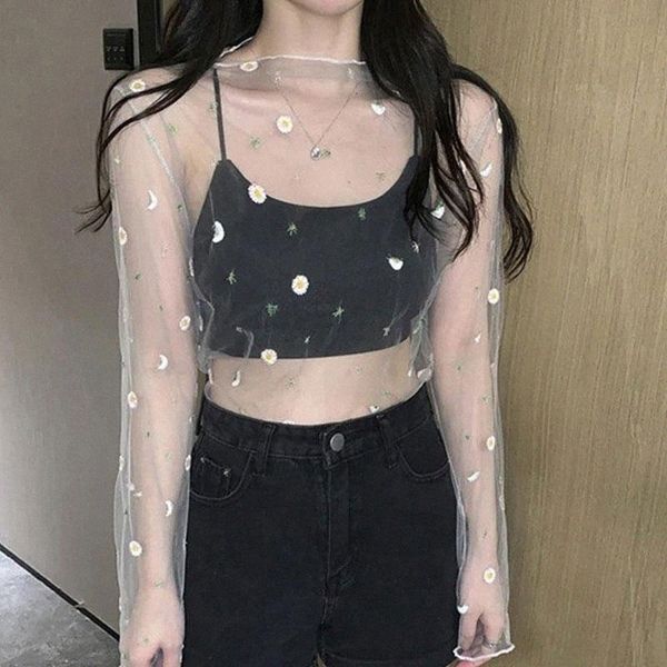 women's t-shirt women's t-shirt korean style mesh daisy under shirt harajuku aesthetic cute lace flower t long sleeve transparent, White
women's t-shirt women's t-shirt korean style mesh daisy under shirt harajuku aesthetic cute lace flower t long sleeve transparent, White