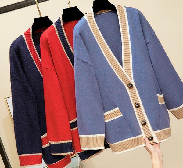 fashion women sweater knit designer autumn winter cardigans knitted loose letter printed sweaters ladies outer wear thick streetwear coats, White;black
fashion women sweater knit designer autumn winter cardigans knitted loose letter printed sweaters ladies outer wear thick streetwear coats, White;black