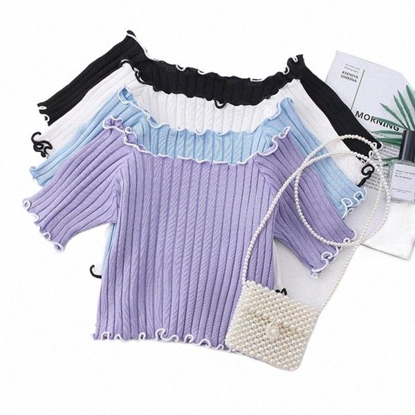 women's t-shirt women's t-shirt heliar women summer ruffles hem tees short sleeve knit crop off shoulder flexible t-shirts female, White
women's t-shirt women's t-shirt heliar women summer ruffles hem tees short sleeve knit crop off shoulder flexible t-shirts female, White