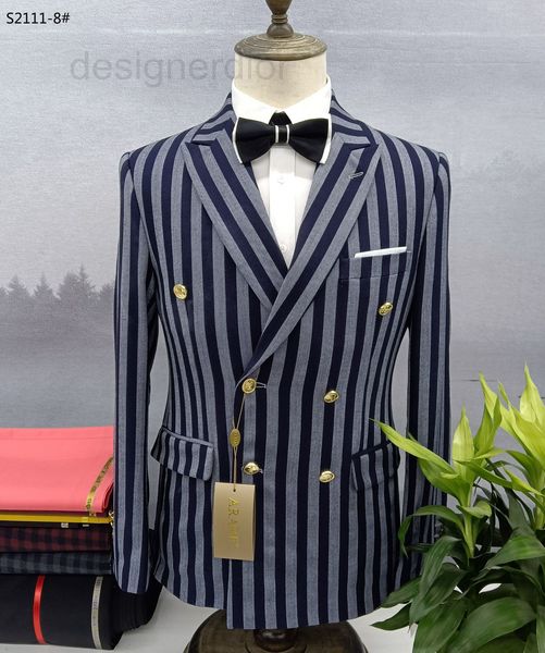 men's suits & blazers designer double breasted suit men's british gray stripe business casual formal slim fitting groom's wed, White;black
men's suits & blazers designer double breasted suit men's british gray stripe business casual formal slim fitting groom's wed, White;black