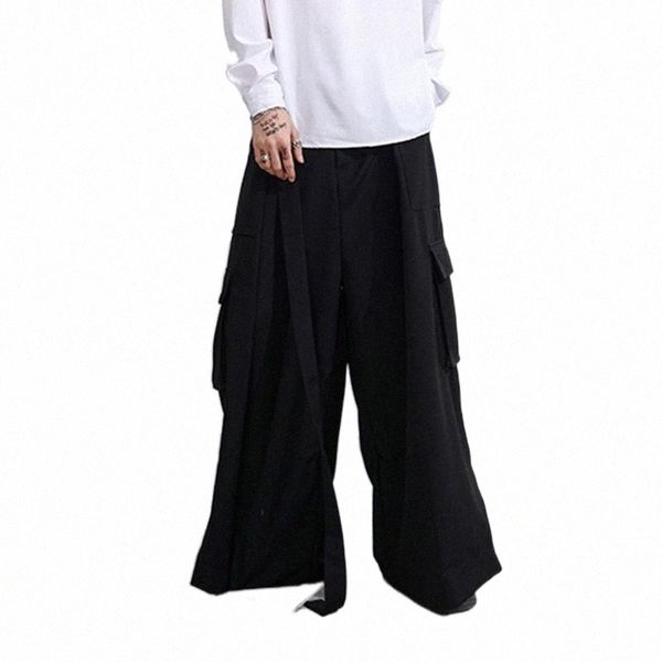 men's pants men's pants big chao brand pocket functional tooling wide leg autumn and winter loose casual skirt floor dragging soli, Black
men's pants men's pants big chao brand pocket functional tooling wide leg autumn and winter loose casual skirt floor dragging soli, Black