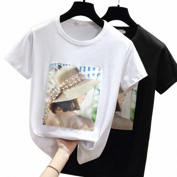 women's t-shirt women's t-shirt 2022 women summer t shirts beading cotton tshirt white black short sleeve vetement femme korean c
women's t-shirt women's t-shirt 2022 women summer t shirts beading cotton tshirt white black short sleeve vetement femme korean c