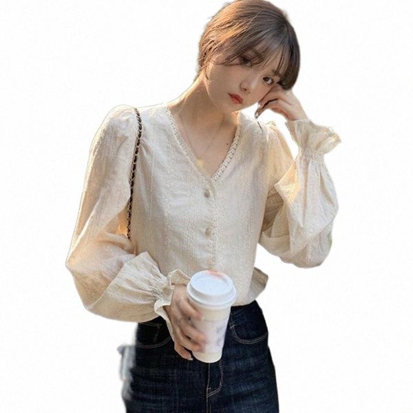 women's blouses & shirts women's fashion v neck lace splicing sweet single breasted long sleeve blouse shirts blouses & r3on#, White
women's blouses & shirts women's fashion v neck lace splicing sweet single breasted long sleeve blouse shirts blouses & r3on#, White