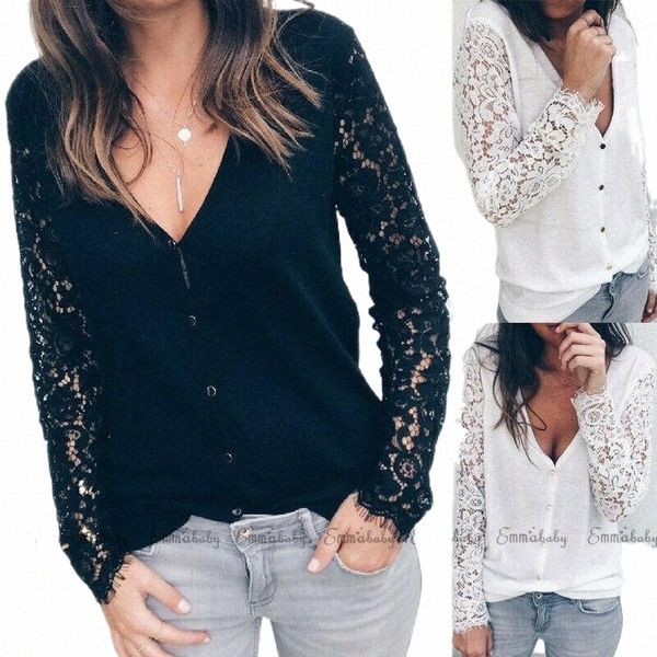 women's blouses & shirts casual women lace long sleeve v-neck blouse shirt autumn women's clothes s-xl blouses & shirts x1nc#, White
women's blouses & shirts casual women lace long sleeve v-neck blouse shirt autumn women's clothes s-xl blouses & shirts x1nc#, White