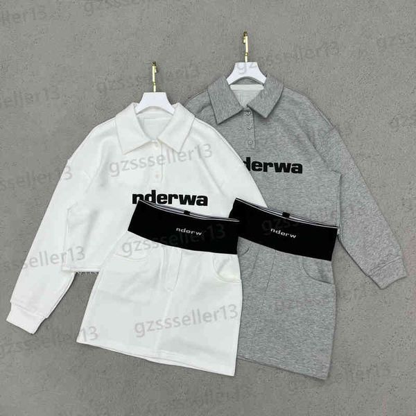 women two piece dresses letter print logo webbing two piece suit brand awang 22ss lapel cropped sweatshirt and elastic waist skirt sets, White
women two piece dresses letter print logo webbing two piece suit brand awang 22ss lapel cropped sweatshirt and elastic waist skirt sets, White