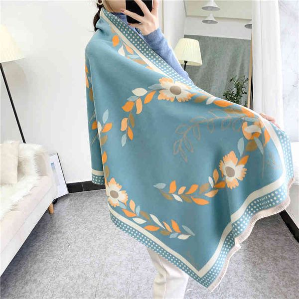 classic style scarf imitation cashmere 2022 autumn new wreath scarf jacquard office shawl cloak women's warmth, Blue;gray
classic style scarf imitation cashmere 2022 autumn new wreath scarf jacquard office shawl cloak women's warmth, Blue;gray