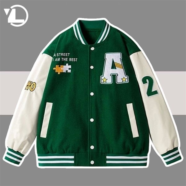 mens jackets hip hop varsity jacket men harajuku puzzle letter embroidery baseball jackets green pu leather oversized college coat streetwea, Black;brown
mens jackets hip hop varsity jacket men harajuku puzzle letter embroidery baseball jackets green pu leather oversized college coat streetwea, Black;brown