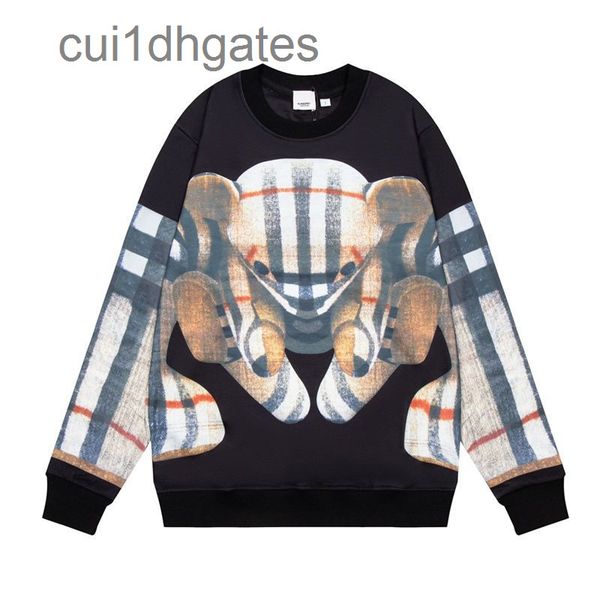 2022 brand burb hoodies price high version quality 2022 new full bear printed sweater, Black