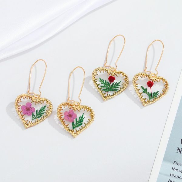fashion immortal dried flowers resin dangle earring heart love earrings for women handmade wedding jewelry, Silver
fashion immortal dried flowers resin dangle earring heart love earrings for women handmade wedding jewelry, Silver