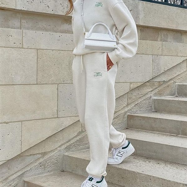 women's two piece pants wotwoy winter fleece tracksuit 2 sets women solid thick o-neck print sweatshirt and drawstring trouser female l, White
women's two piece pants wotwoy winter fleece tracksuit 2 sets women solid thick o-neck print sweatshirt and drawstring trouser female l, White