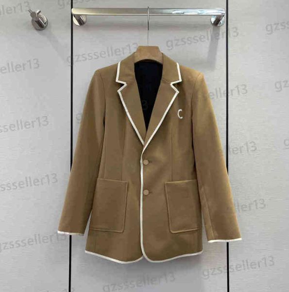 womens jacket fashion classic embroidered logo blazer contrast color slim autumn jacket coat designer women clothing 0912, Black;brown
womens jacket fashion classic embroidered logo blazer contrast color slim autumn jacket coat designer women clothing 0912, Black;brown