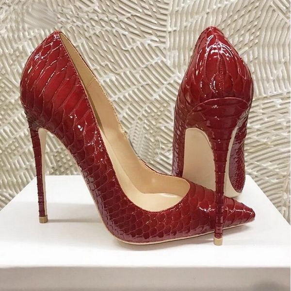 burgundy croc-effect women shoes red bottom patten stiletto high heels slip on pointed toe chic pumps elegant ladies wedding party shoes, Black
burgundy croc-effect women shoes red bottom patten stiletto high heels slip on pointed toe chic pumps elegant ladies wedding party shoes, Black
