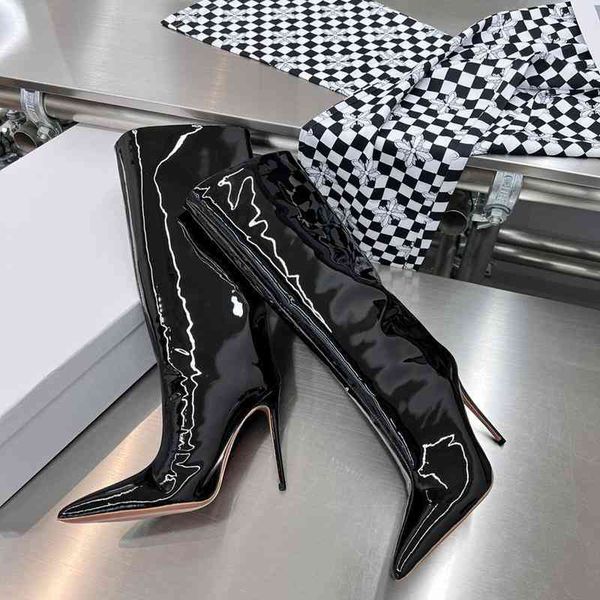 boots boots knee length boots women's thin heel pointed amina muaddi high patent leather black barrel single
boots boots knee length boots women's thin heel pointed amina muaddi high patent leather black barrel single