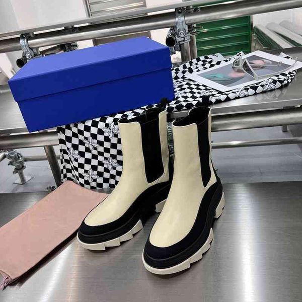 boots chelsea boots women's thick soled genuine leather english white color matching medium sleeve muffin martin cigarette short, Black
boots chelsea boots women's thick soled genuine leather english white color matching medium sleeve muffin martin cigarette short, Black