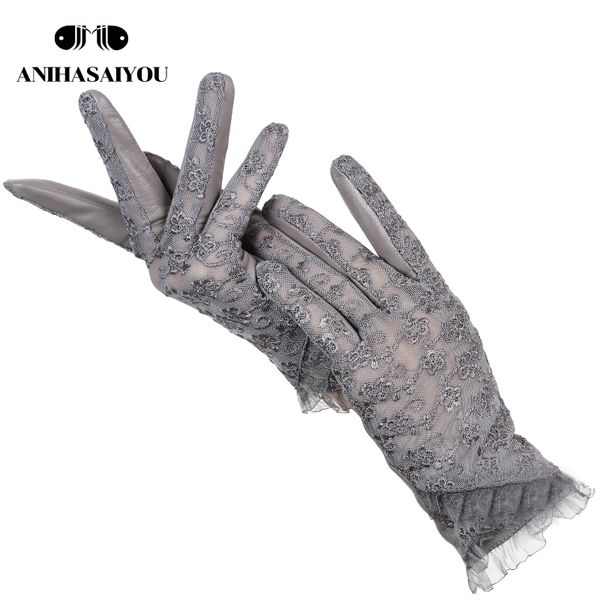 five fingers gloves fashion sheepskin lace gloves six colors driving women' leather classic embroidery women- 220912, Blue;gray
five fingers gloves fashion sheepskin lace gloves six colors driving women' leather classic embroidery women- 220912, Blue;gray