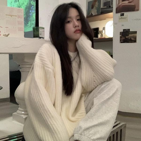 women's knits tees warm solid color sweater female korea fashion pull loose basic pullover round neck for autumn winter jersey pink wh, White
women's knits tees warm solid color sweater female korea fashion pull loose basic pullover round neck for autumn winter jersey pink wh, White