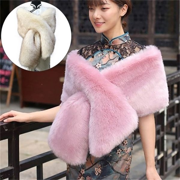 women's fur faux bridal shawl wedding cape cloaks coat for evening party solid collar warm scarf 220909, Black
women's fur faux bridal shawl wedding cape cloaks coat for evening party solid collar warm scarf 220909, Black
