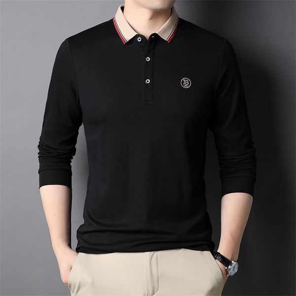 mens polos spring and autumn highend long sleeve tshirt mens solid color embroidery polo shirt mercerized cotton casual fashion 220912, White;black
mens polos spring and autumn highend long sleeve tshirt mens solid color embroidery polo shirt mercerized cotton casual fashion 220912, White;black