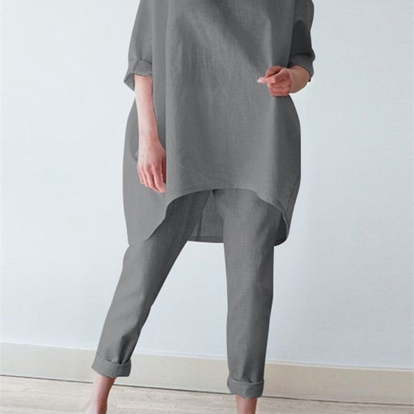 women's two piece pants zanzea women summer solid color suit outifits 3/4 sleeve buttons irregular hem blouse femme fashion casual loos, White
women's two piece pants zanzea women summer solid color suit outifits 3/4 sleeve buttons irregular hem blouse femme fashion casual loos, White