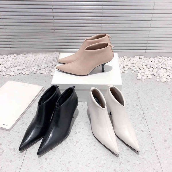 boots autumn and winter women's shoes kitten heels high short boots leather pointed thin bare, Black
boots autumn and winter women's shoes kitten heels high short boots leather pointed thin bare, Black
