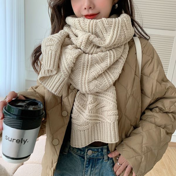 scarves solid color scarf for women winter thick warm shawl wool korea style of versatile hollow knitting long 220912, Blue;gray
scarves solid color scarf for women winter thick warm shawl wool korea style of versatile hollow knitting long 220912, Blue;gray