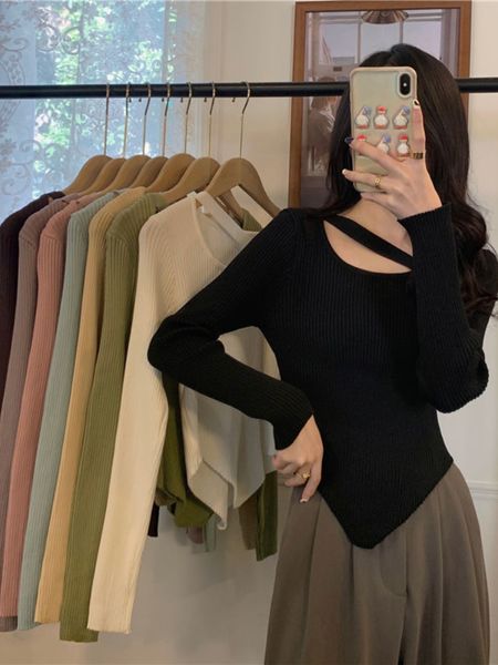 women's knits tees deeptown y2k korean fashion knitted sweater women slim fit irregular jumper elegant all match bottom cropped knitwe, White
women's knits tees deeptown y2k korean fashion knitted sweater women slim fit irregular jumper elegant all match bottom cropped knitwe, White