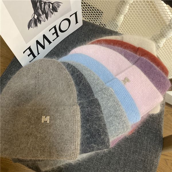 beanie skull caps autumn winter solid color beanies designer rabbit hair fine wool knitted for female cold proof warm letter skullies hat, Blue;gray
beanie skull caps autumn winter solid color beanies designer rabbit hair fine wool knitted for female cold proof warm letter skullies hat, Blue;gray