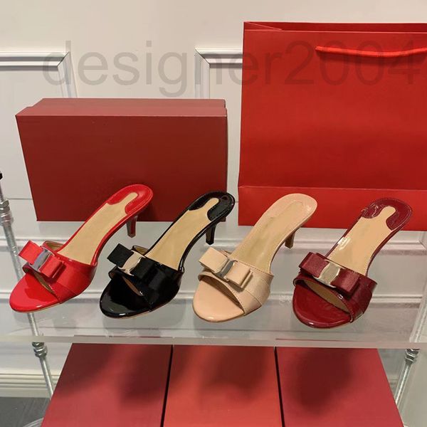 slippers designer cool slippers women 2022 new high heels open toe round head shallow mouth patent leather bow straight band b7dh, Black
slippers designer cool slippers women 2022 new high heels open toe round head shallow mouth patent leather bow straight band b7dh, Black