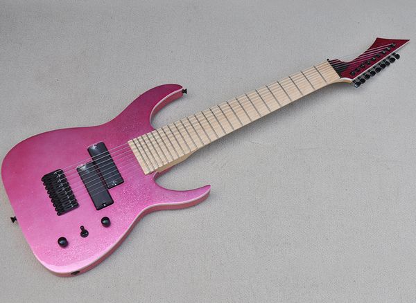 9 strings shining pink electric guitar with maple fretboard 24 frets can be customized
9 strings shining pink electric guitar with maple fretboard 24 frets can be customized